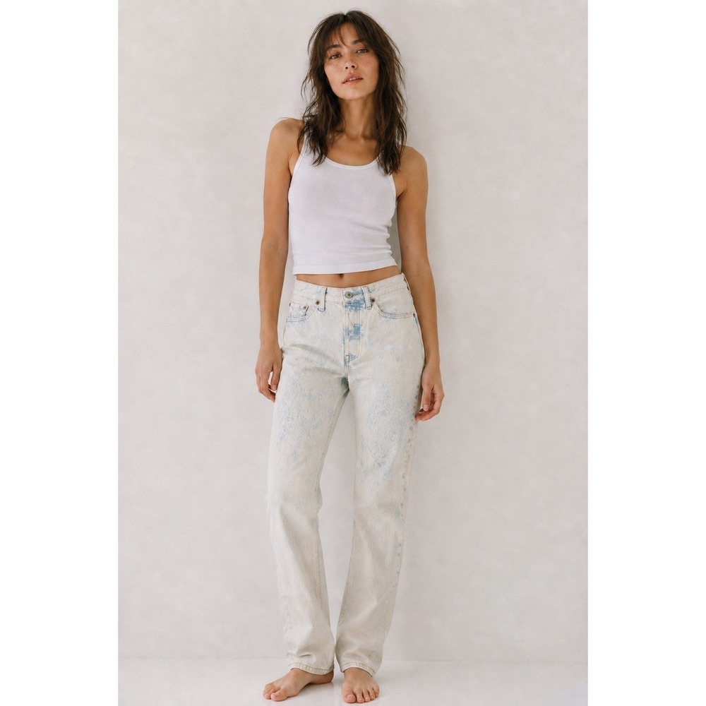 NEW LEVI'S 501 '81 RETRO ACID WASH HIGH RISE TAPERED LIGHT BLUE DENIM 27W 31L